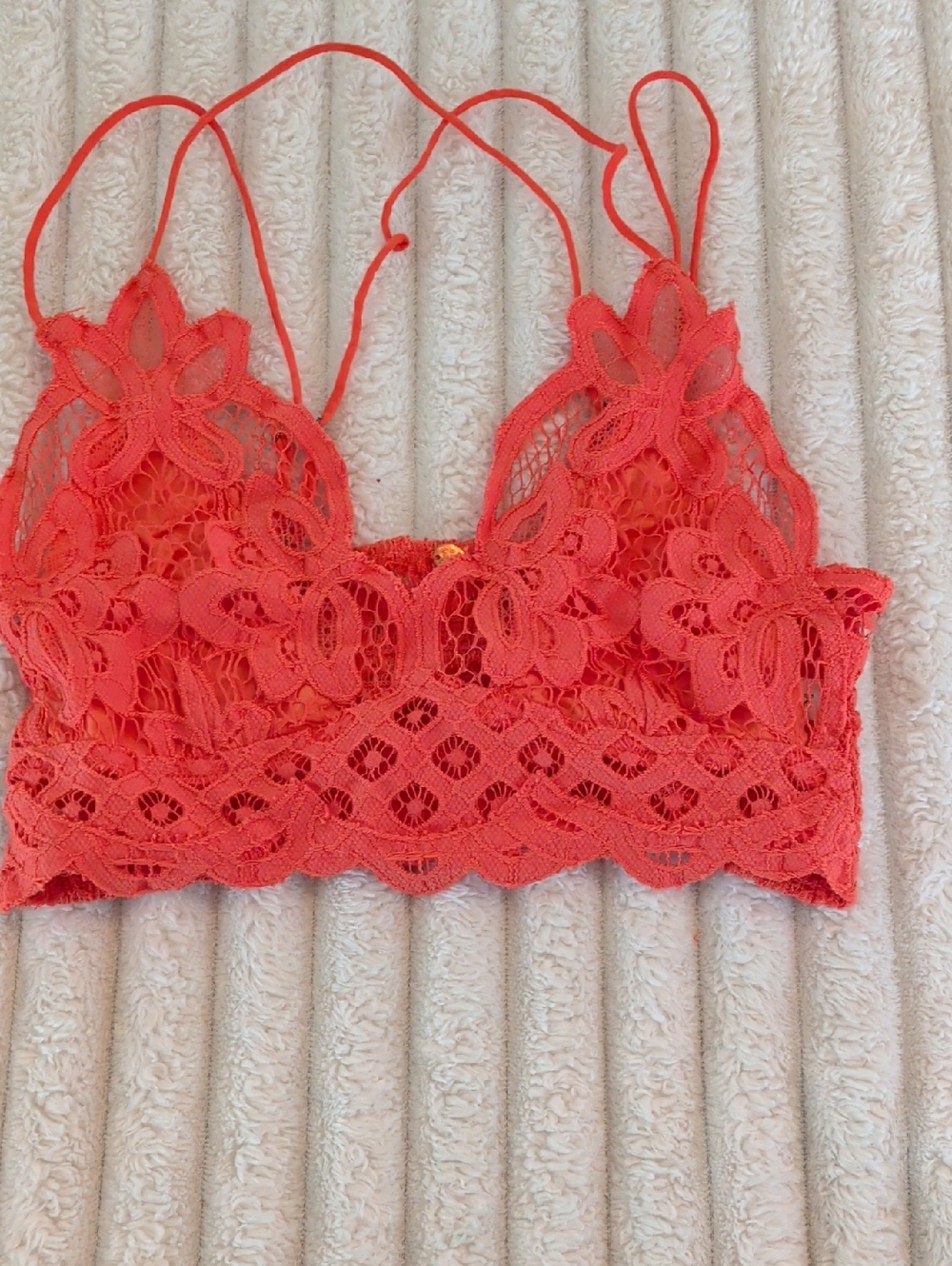 Free People Lace Bralette - Coral